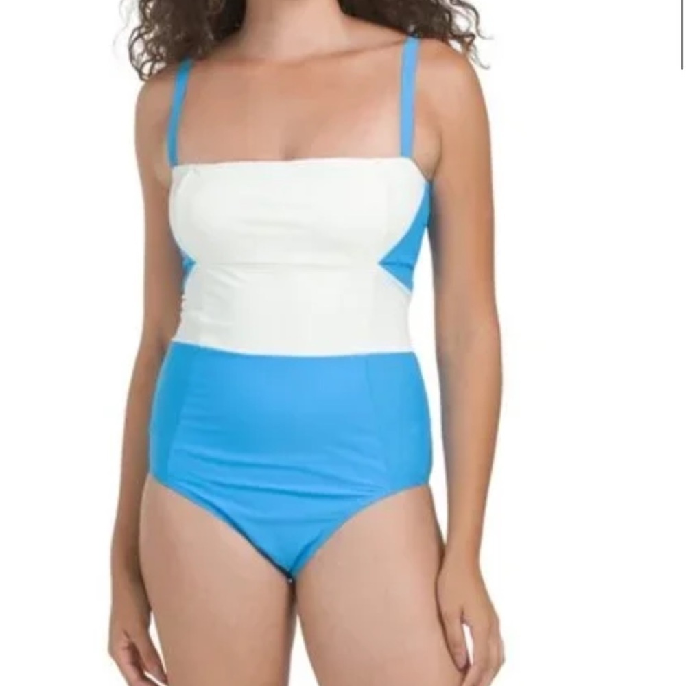 Summersalt The Sunbather blue and ivory one piece swimsuit Size 10